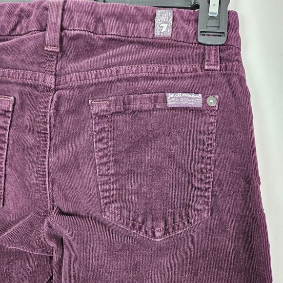 7 For All Mankind The Skinny Eggplant Purple Corduroy Stretch Jean 25 - Picture 3 of 12